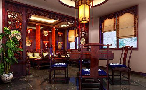 凤县古典中式风格茶楼包间设计装修效果图